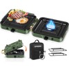 Propane 2-Burner Foldable Camping Stove with Carry Bag, Portable Propane