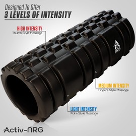 ActivNRG Fitness Foam Roller for Deep Tissue Muscle Massage Trigger Point Muscles Therapy (Black)