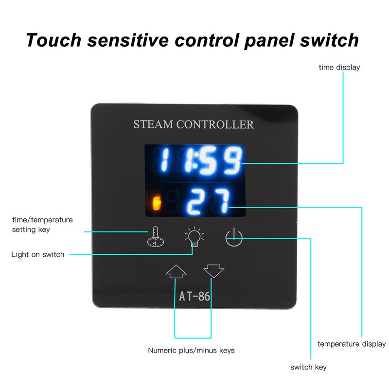 gernie Sauna Stove Temperature Controller, Touch Screen Temperature Controller, Plastic