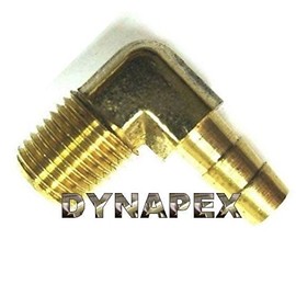 3/8 Barb x 3/8" Male NPT Brass 90° Elbow Oil Gas Air Fuel Boat Fitting