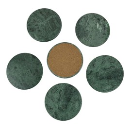 Marbco Marble Stone Coaster - Marble Coasters Set of 6 (Green)