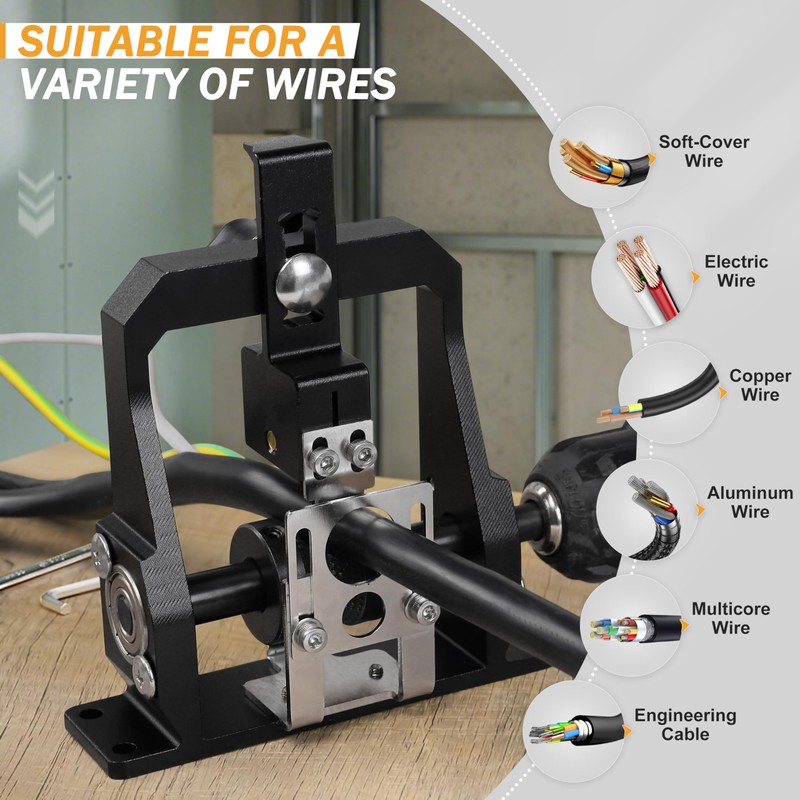 YehgoMade Adjustable Wire Stripper Machine，Professional Drill Powered Cable Stripping Tool,