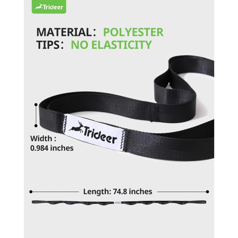 Trideer Stretching Strap Yoga Strap Physical Therapy for Home Workout,