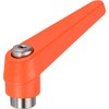 Halder 24390.0111 Adjustable Clamping Lever, Orange, D1 14 mm/D2 –