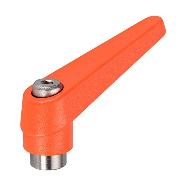 Halder 24390.0111 Adjustable Clamping Lever, Orange, D1 14 mm/D2 –