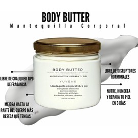 Mantequilla Corporal Ultra Humectante Sin Aroma – Body Butter Natural con Manteca de Karité, Rosa Mosqueta y Vitamina E – Ideal para Piel Sensible – Nutre, Hidrata y Repara sin Fragancias Artificiales