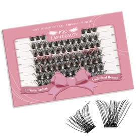 Lash Clusters, 96 Pcs 14-16-18-20mm Cluster Lashes C Curl Lash Clusters DIY Lash Extension Eyelash Clusters Volume Wispy Lashes Super Thin Band Reusable Soft & Comfortable(Volume-C-14-20 mix)
