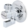 Premium angle valve with filter and rosette DN15 1/2 inch