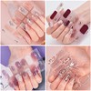 Calcomanías uñas esmalte pegatina, 8 Hojas envoltura completa 3D calcomanías