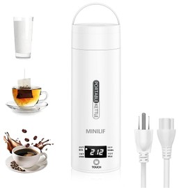 Travel Kettle Portable Electric Kettle, Small Mini Tea Coffee Kettle Water Boiler With 4 Variable Settings, 316 Stainless Steel, Fast Boiling Water with Auto Shut-Off & Boil Dry Protection