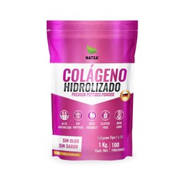 Natsa Colágeno Hidrolizado 100 Porciones Por Toma Proteína Porción Scoop Ingredientes Puros