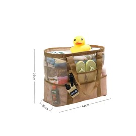 Foldable Beach Bag，Granmagazz Large beach tote bag ，Mesh beach bag for family beach bag for toys & vacation Sports Camping Picnic Travel Bag Essential（khaki）