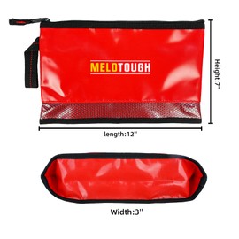 MELOTOUGH Waterproof Material 12 inch Zipper Tool Pouch 2 Pack, Multipurpose Tool Bag Carry Case For Small Tools - Storage Pouches, Accessories for all your need orgainzation
