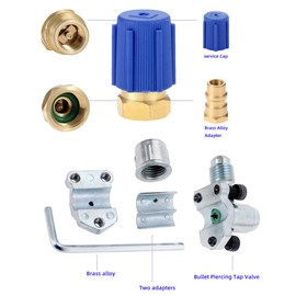 A/C Retrofit Valve Kit-Refrigerant Retrofit Valve Set with Dust Cap Convert, BPV31 Bullet Piercing Tap Valve Fits for HVAC Refrigerant System R12 R22 R502 R134A
