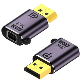 8K Mini DisplayPort to DisplayPort Extension Adapter, DisplayPort Male to Mini DisplayPort Female Converter Adapter Bi-Directional Transfer Mini DPDP 1.4 Adapter 8k@60Hz/4k@144Hz/2k@240Hz Resolution