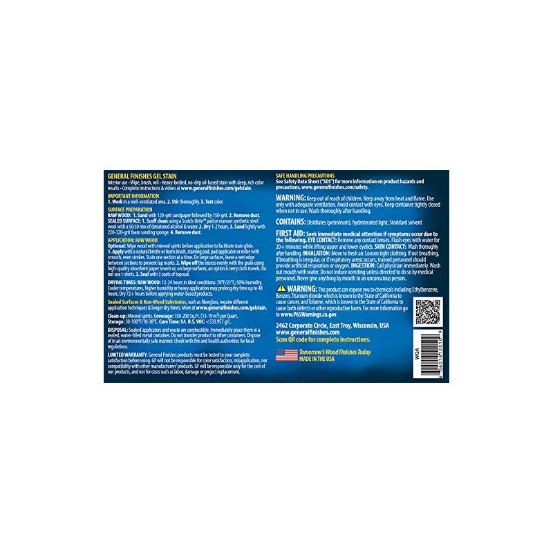 General Finishes Oil Base Gel Stain, 1 Half-Pint, White