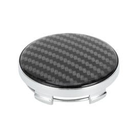 A ABSOPRO Wheel Center Caps Hub Caps Rim Center Caps OD: 58.5mm/2.30" Wheel Caps Hubcap Plastic Silver Tone 1 Pc with Black Carbon Fiber Pattern Sticker