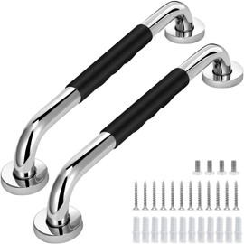 2Pack 16inch Grab Bars for Bathtubs and Showers, Premium Anti-Slip Handicap Shower Grab Bars for Seniors for Bathroom, Safety Shower Handles for Elderly for Wall, Shower Grip Bathroom Handrail