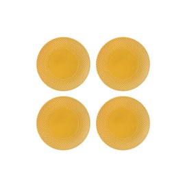 Bordallo Pinheiro Bicos Amber Dinner Plates, Set of 4