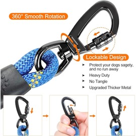 Kdsvakd Training Lead for Dogs, 1.8m / 6ft Dog Rope Lead with Carabiner Clip and Padded Handle, Reflective Recall Puppy Leash for Puppy, Small, Medium, Large Dog, Blue