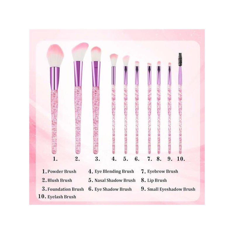 10 PCS 글리터 크리스탈 메이크업 브러시 아이 전문 아이섀도 컨실러