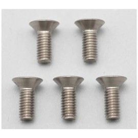 Yokomo ZC-F38TA M3 x 8mm FHS Screw, Pack of 5, Titanium Hexagonal Hole