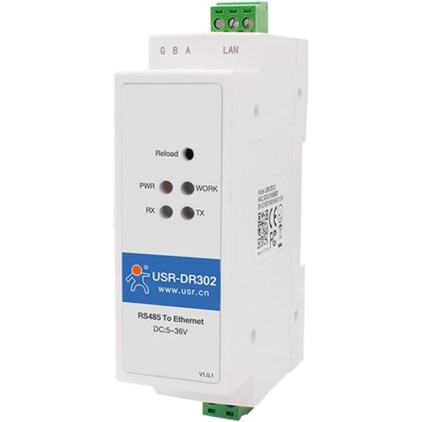 Usr Dr302 Modbus Rs485 To Ethernet Converter Din Rail Mounting