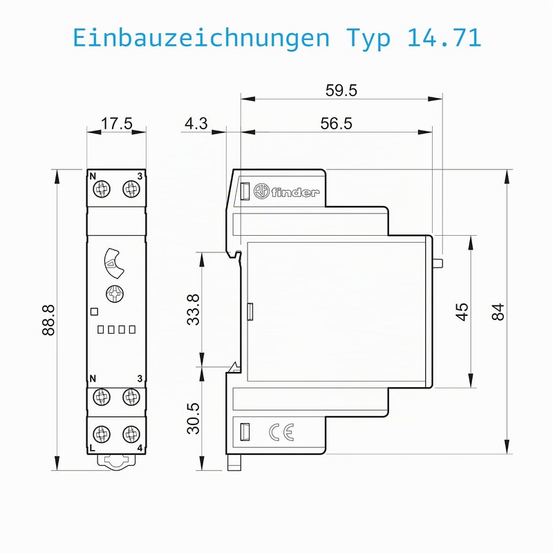 Finder 147182300000PAS Staircase Timer 1 NO 16 A 20 mn