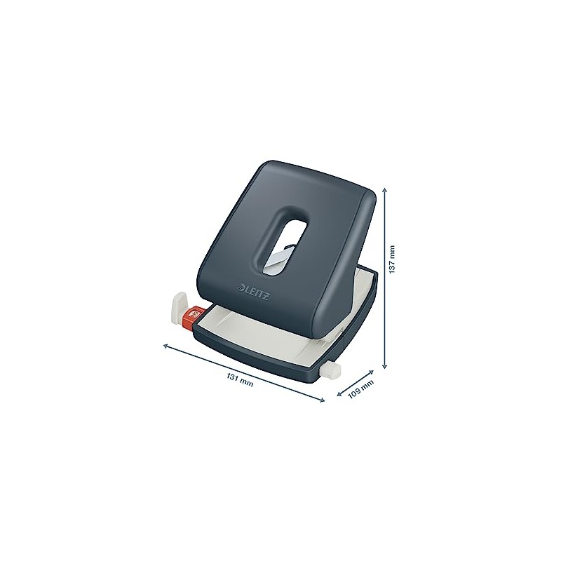 Leitz Hole Punch, 30 Sheet Capacity, Cosy Range, Velvet Grey,