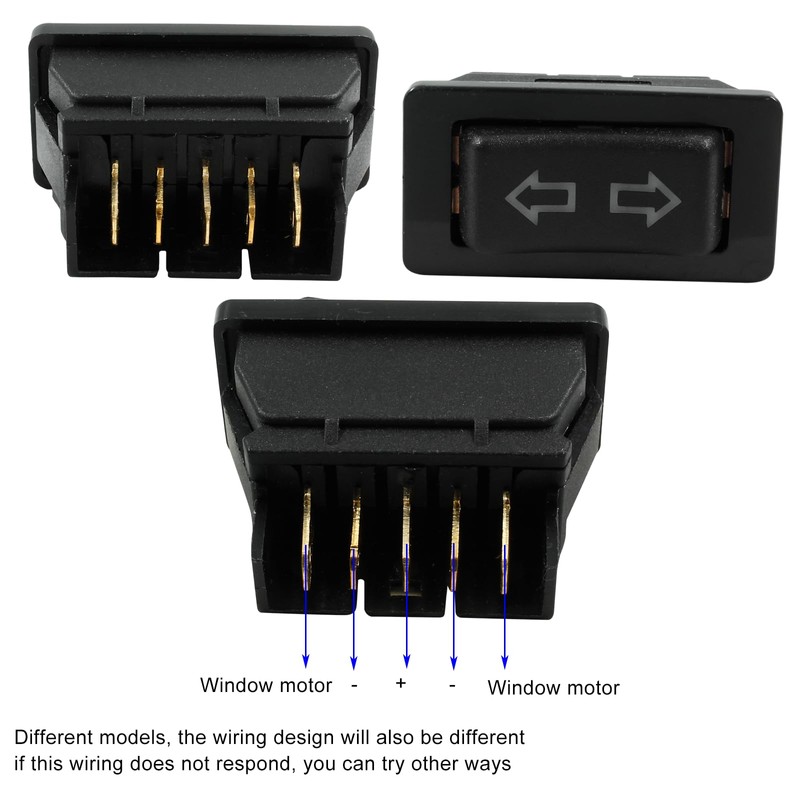 Unlorspy 2Pcs 5 Pin Car Power Window Switch 12V 20A