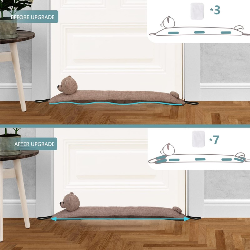 Marwood Bear Door Draft Stopper, 32 inch, 2.2lb, Polyester, Cute