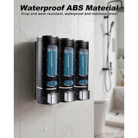 Soap Dispenser Wall Mounted, Shampoo Shower Gel Dispenser Shower Soap Dispenser 3 Chambers for Bathrooms, Hotels, Gyms and Kitchens (3)
