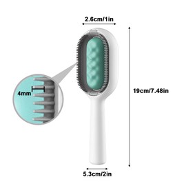 Pet Hair Removal Comb with Water Tank, Universal Knot Remover for Pets, Multifunctional Pet Cleaning Hair Removal Comb (Blue Long Hair)