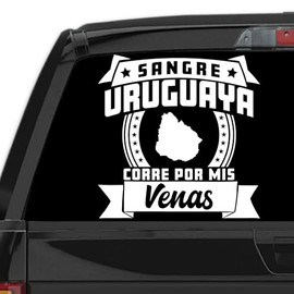 Generic Stickers para Carros Sangre Uruguaya Corre por mis Venas Calcomanias para Autos Uruguay Decal for Cars and Trucks Latin Heritage (18"" x 18""), White