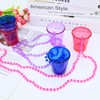 Bekecidi Pack of 6 Shot Glasses with Necklaces, Mini Plastic