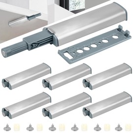 CODIRATO Pack of 6 Push to Open Pressure Door Openers, Magnetic Cabinet Door Opener, Cupboard Door Damper, Magnetic Push Catch, Furniture Door Lock, Opener, Drawers, Furniture Push Lock for Cupboard,