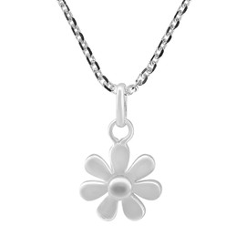 AeraVida Sweet Daisy Flower of Innocence .925 Sterling Silver Pendant Necklace | Minimalist Cute Floral Charm for Women | Jewelry Gift