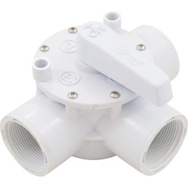 Champlain Plastics Diverter Valve, Olympic, 1-1/2"FPT, 3-Way, White