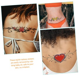 FOMIYES Waterproof Flower and Butterfly Temporary 8 Sheets Body Art Stickers for Women Realistic Aesthetic Design for Parties and Events