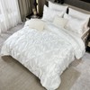 Bedbay White Satin King Comforter Set with Sheets,Pinch Pleat Bedding