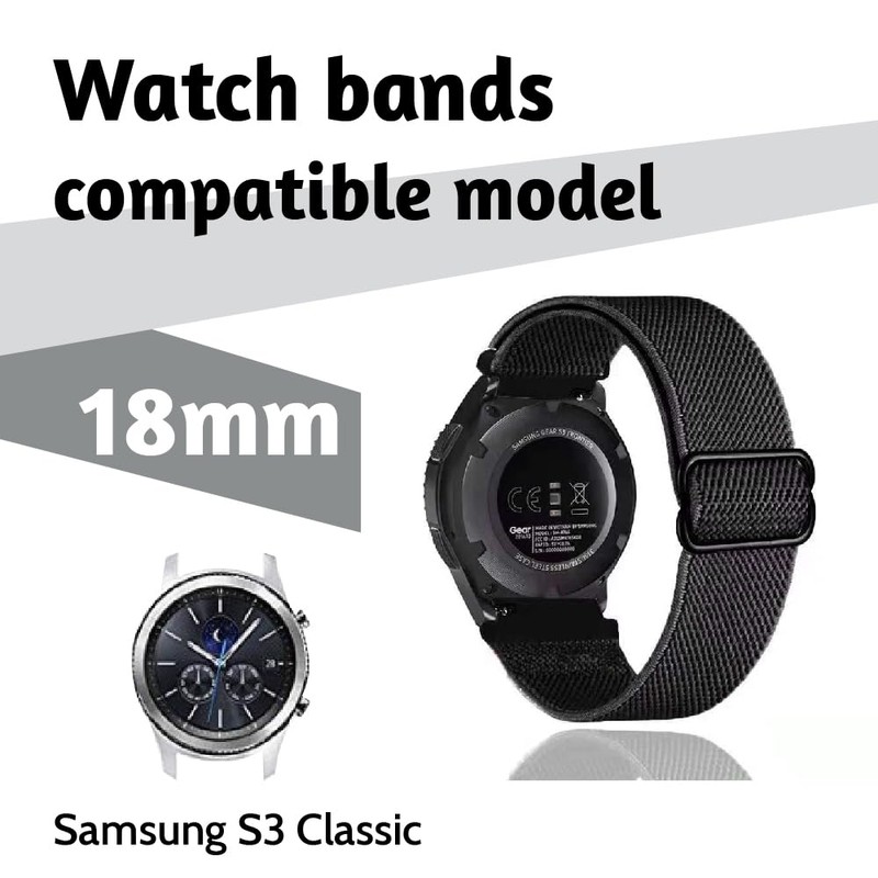 HEVIBK Quick Release Elastic Nylon Watch Strap Band Width 18mm