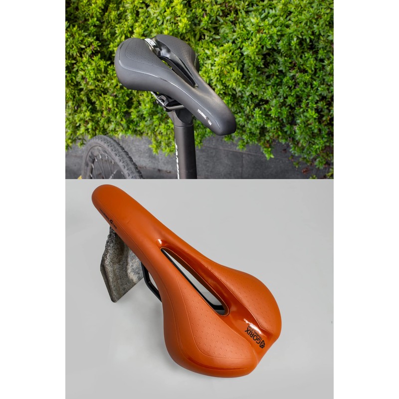 GORIX Bike Saddle Seat Comfortable Cushion with Rail Mountain Road