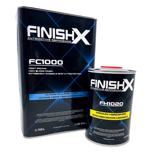 FinishX Automotive Refinishing Ultimate Clear Coat (FC1000-1 Gallon) 4:1 Kit with Medium Activator/Hardener (FH1020-1 quart)