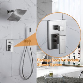 DEOLER Wall Mount Shower Pressure Balance Valves, Solid Brass Shower Valve Replacement 2 Function Shower Handle Valve Dual Function Shower Mixer Valves, Brushed Nickel