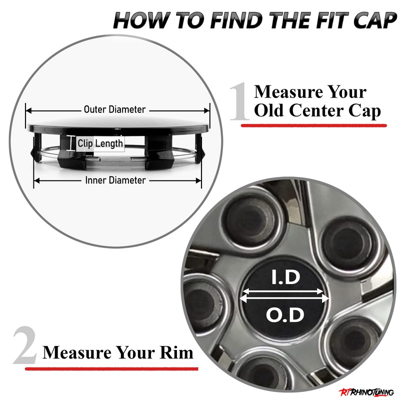 RhinoTuning 4 PCS 63mm/2.48in Wheel Center Caps Compatible with Range