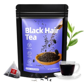 VAEYAE 20 Pcs Natural Black Hair Tea to Support Healthy Growth & Nourish Scalp, Five Plants Black Rice Sesame Goji Berries Mulberry for Men & Women Hair Thickning and Darkening