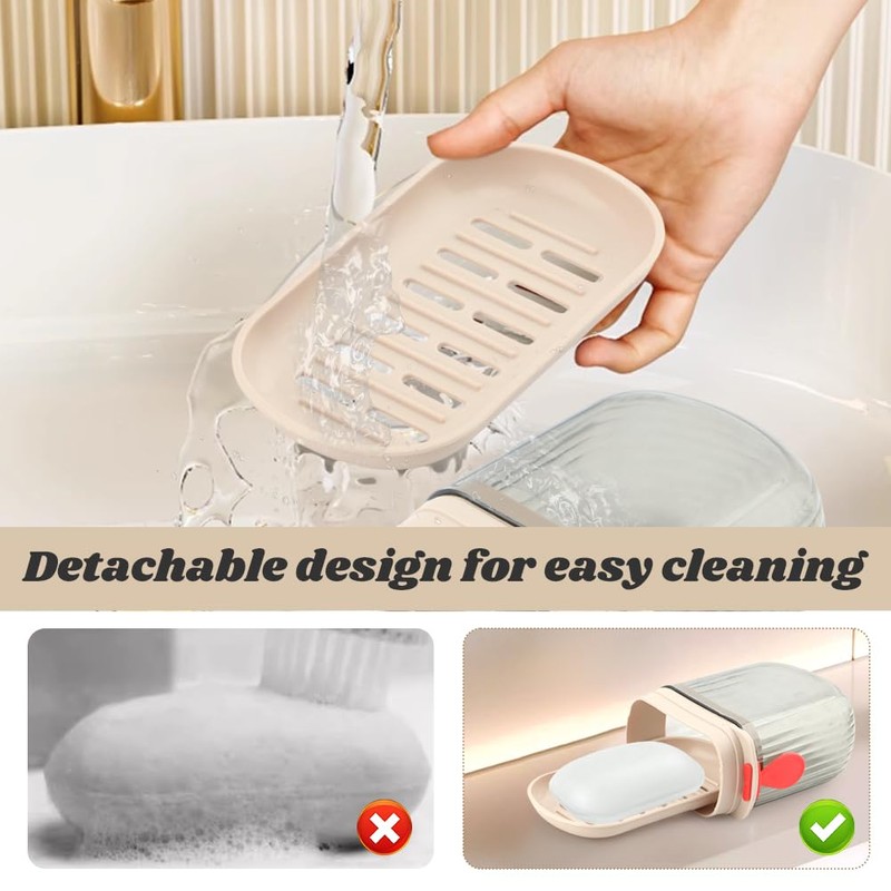 2pcs Travel Soap Case - Soap Container with Lid -