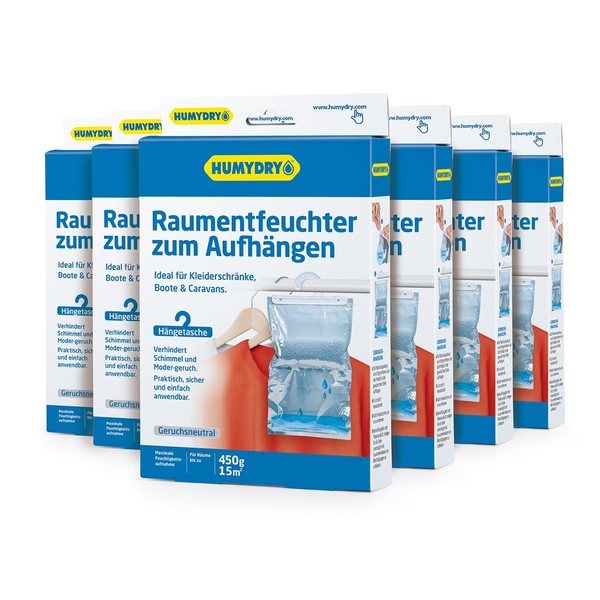 HUMYDRY Set of 6 Closet Dehumidifier 450 g for the