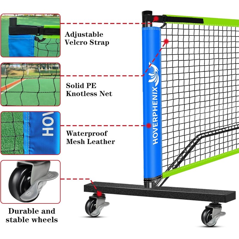 22FT Regulation Size Pickleball Net for Driveway, Outdoor Balls and