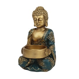 TOLATR Zen Meditation Buddha Statue Candle Holder Spiritual Room Decor Buddha Sculpture Home Decor